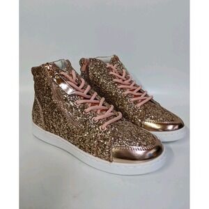 Forever Link Women's Sneakers Sparkly Rose Gold Size 7